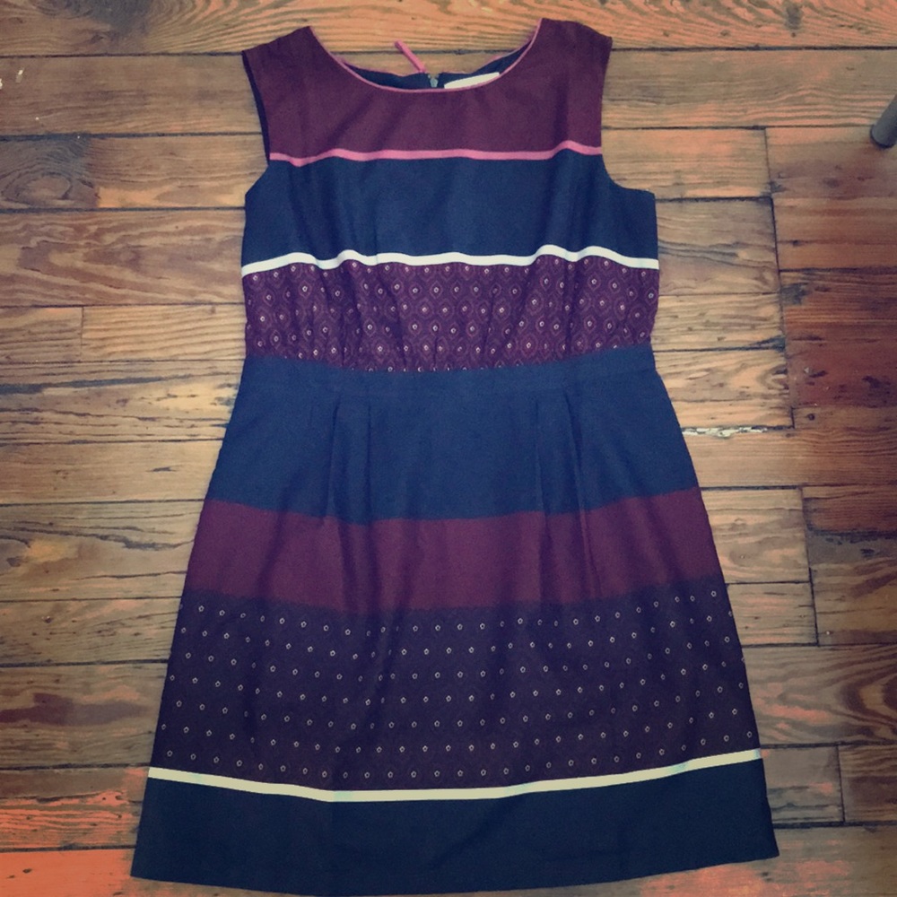 Loft paisley burgundy dress